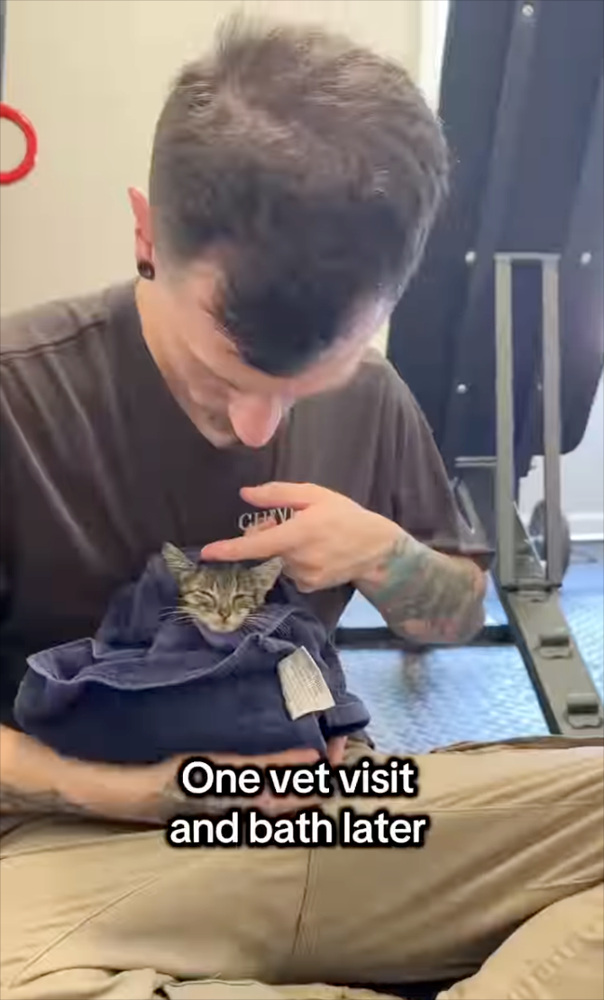 One vet visit and bath later