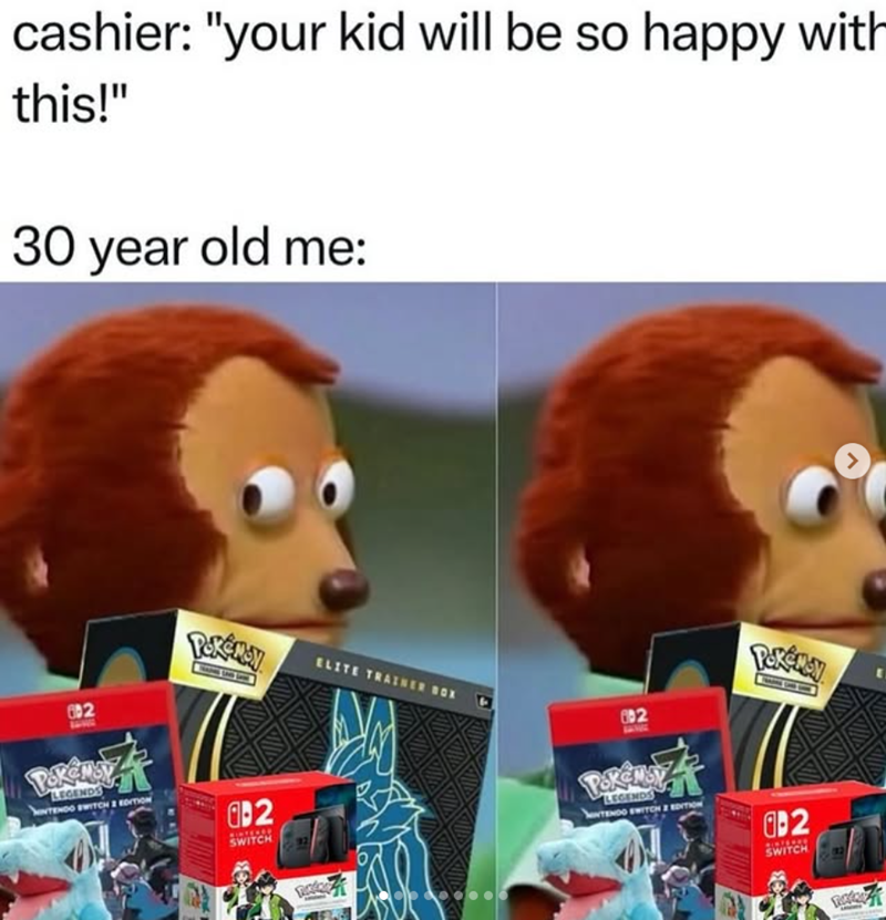 cashier: "your kid will be so happy with this!" 30 year old me: 602 LEGENDS INTENDO SWITCH & EDITION -2 INTELES SWITCH ELITE TRAINER BOX 002 LEGENDS INTENDO SWITCH & EDITION 0-2 SWITCH