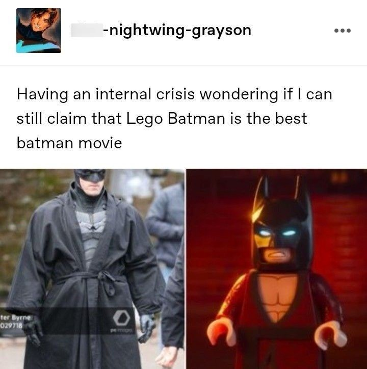 -nightwing-grayson Having an internal crisis wondering if I can still claim that Lego Batman is the best batman movie ter Byrne 029718 C