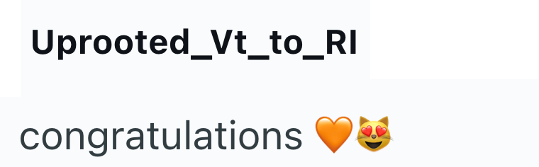 Uprooted_Vt_to_RI congratulations