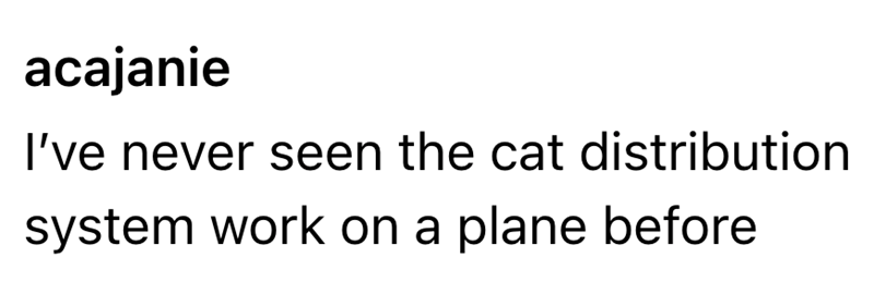 acajanie I've never seen the cat distribution system work on a plane before