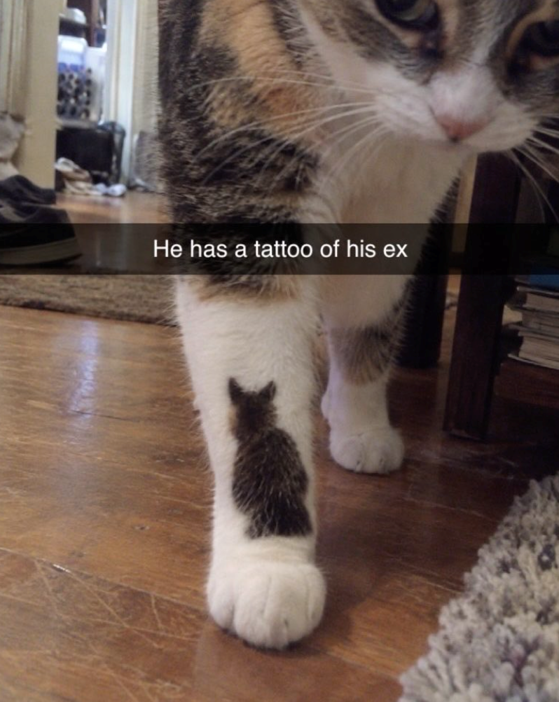He has a tattoo of his ex