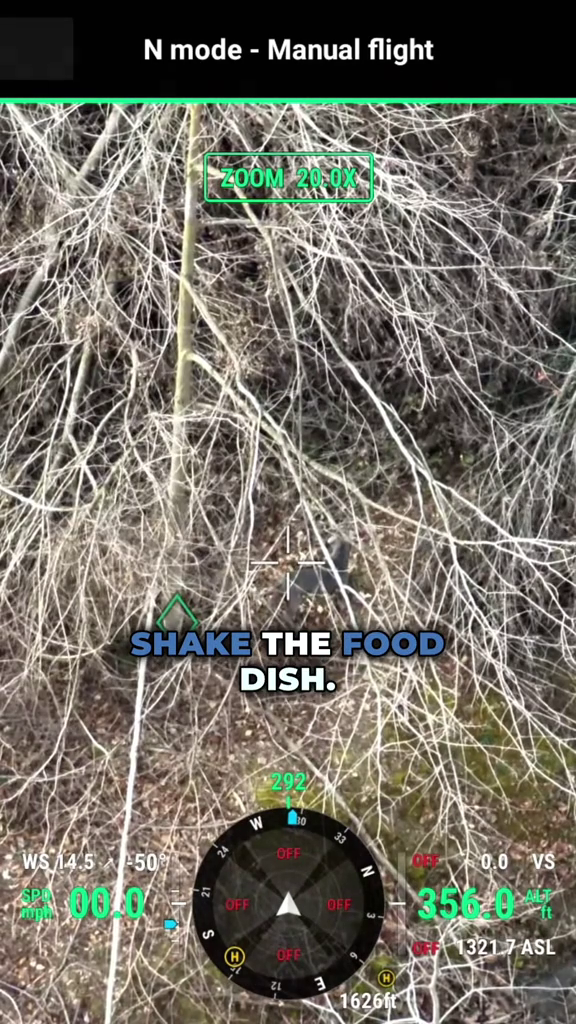 N mode - Manual flight SHAKE THE FOOD DISH. WS 14.5 509 -7 می 2922 30 OFF 0.0 VS OFF OFF 356 0 H OFF 13217 ASL 1626ft