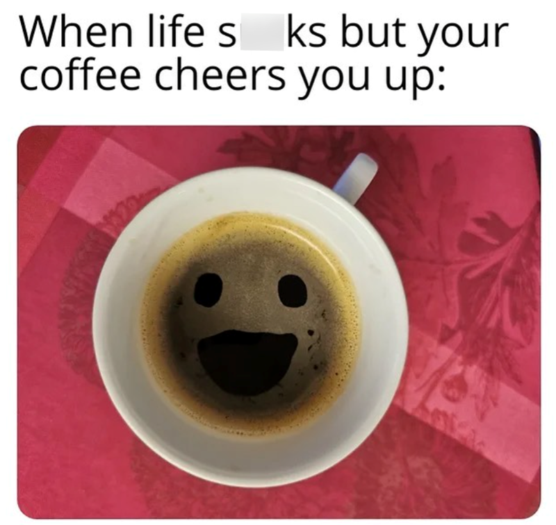 When life s ks but your coffee cheers you up: