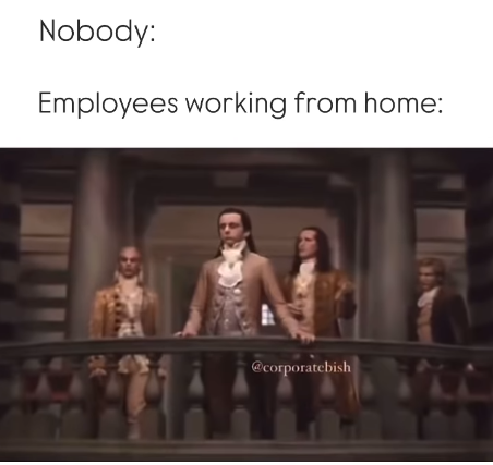 Nobody: Employees working from home: @corporatebish A