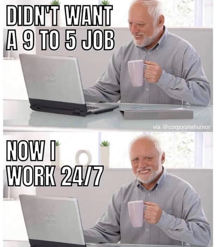 DIDN'T WANT A 9 TO 5 JOB NOW I WORK 24/7 99 via @corporatehumor