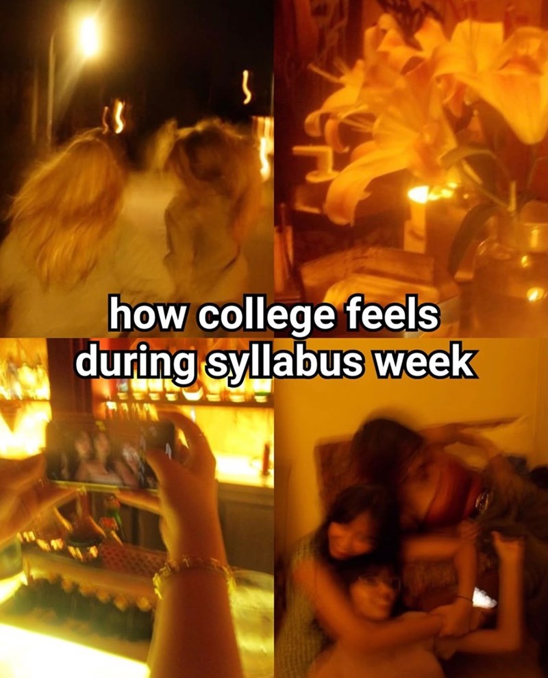 how college feels during syllabus week