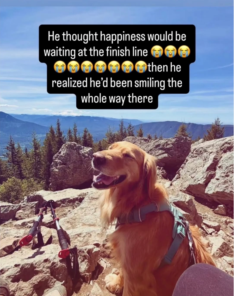 He thought happiness would be waiting at the finish line 6 then he realized he'd been smiling the whole way there