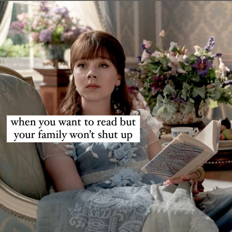 when you want to read but your family won't shut up