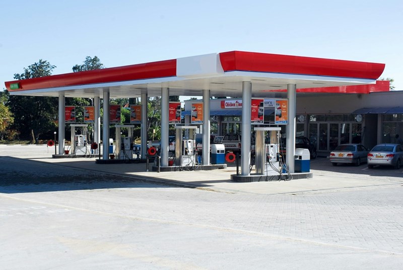A gas station.