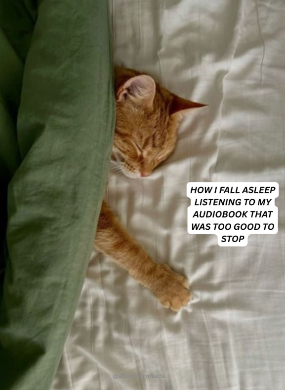@acapornreads HOW I FALL ASLEEP LISTENING TO MY AUDIOBOOK THAT WAS TOO GOOD TO STOP