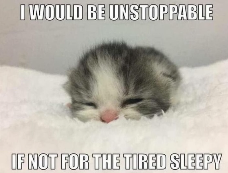 I WOULD BE UNSTOPPABLE IF NOT FOR THE TIRED SLEEPY
