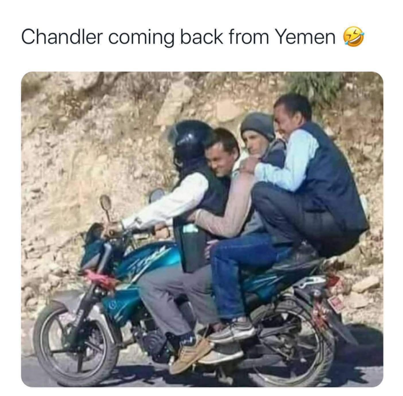 Chandler coming back from Yemen