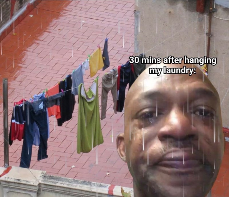 30 mins after hanging my laundry: