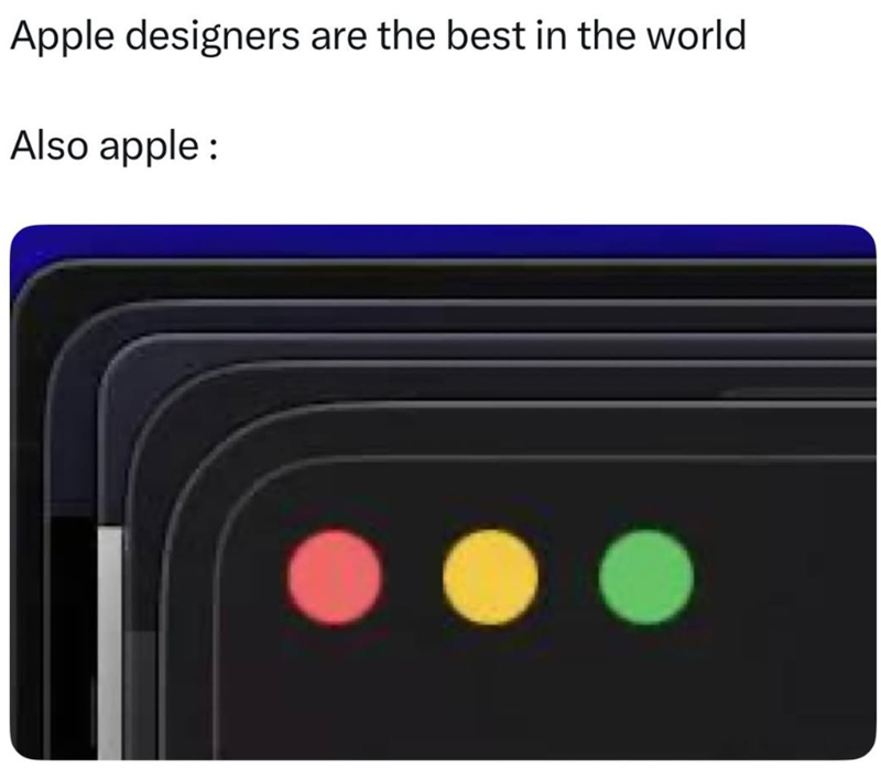 Apple designers are the best in the world Also apple: