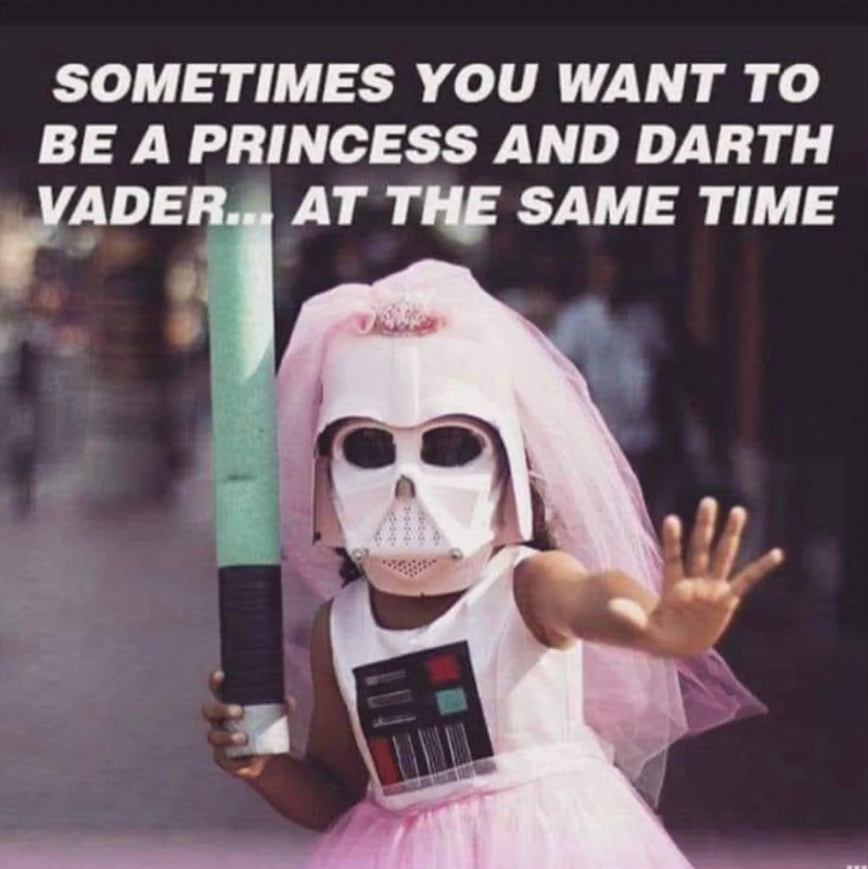SOMETIMES YOU WANT TO BE A PRINCESS AND DARTH VADER... AT THE SAME TIME