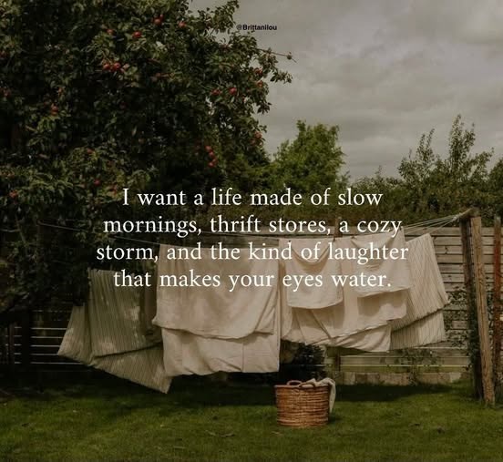 Brittanilou I want a life made of slow mornings, thrift stores, a cozy storm, and the kind of laughter that makes your eyes water. 41111