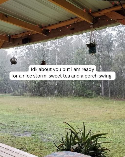 Idk about you but i am ready for a nice storm, sweet tea and a porch swing.