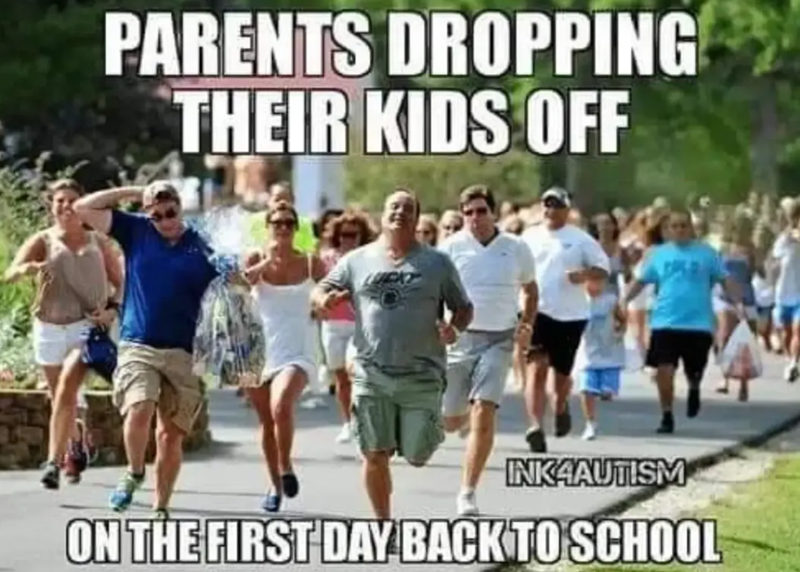 PARENTS DROPPING THEIR KIDS OFF INK4AUTISM ON THE FIRST DAY BACK TO SCHOOL