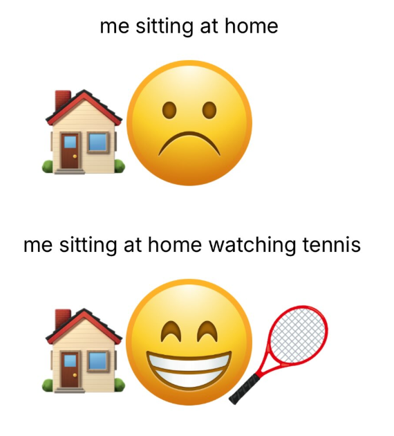 me sitting at home me sitting at home watching tennis