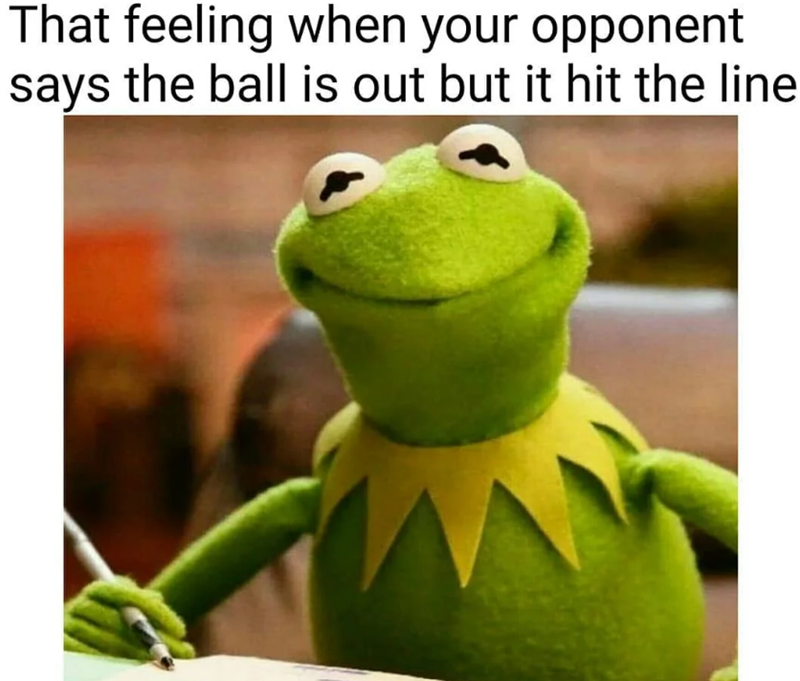 That feeling when your opponent says the ball is out but it hit the line