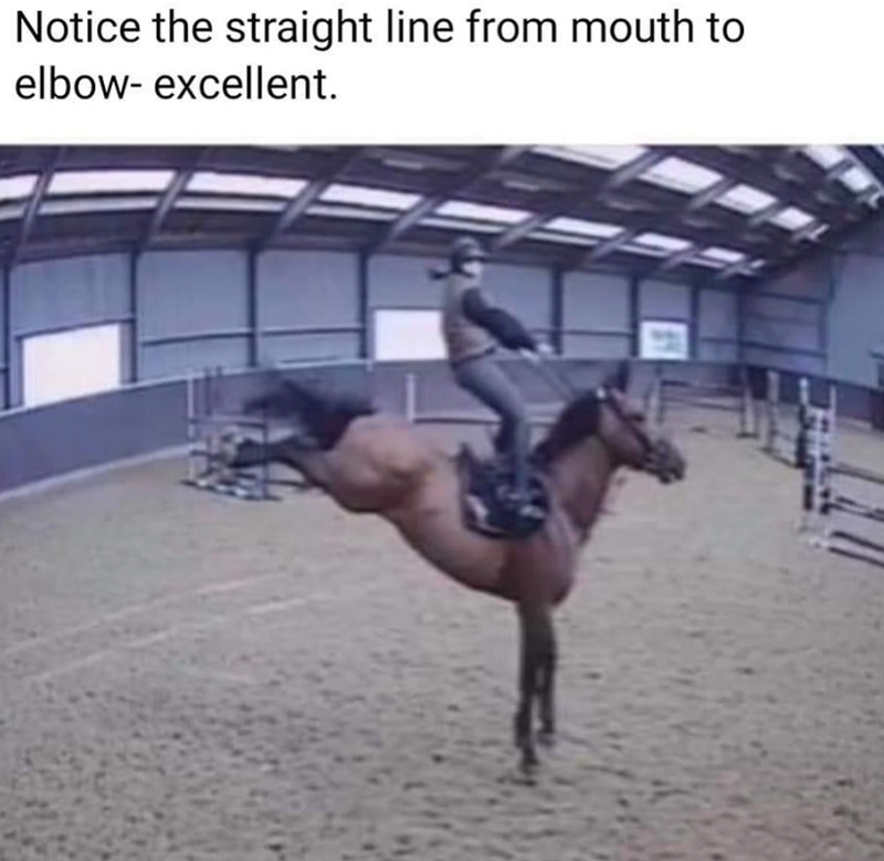 Notice the straight line from mouth to elbow- excellent.