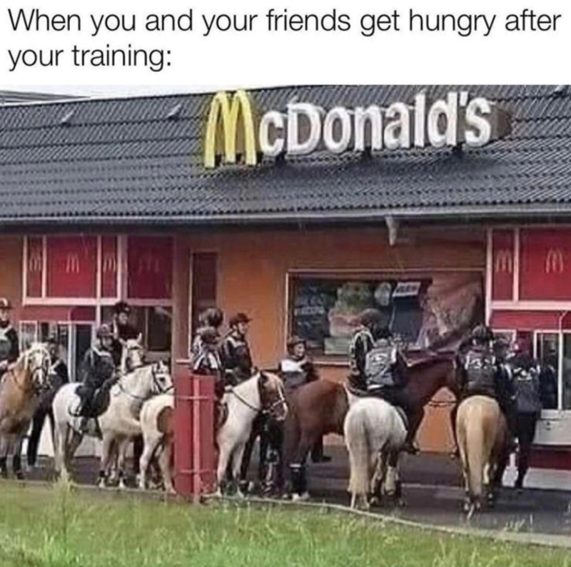 When you and your friends get hungry after your training: McDonald's 140