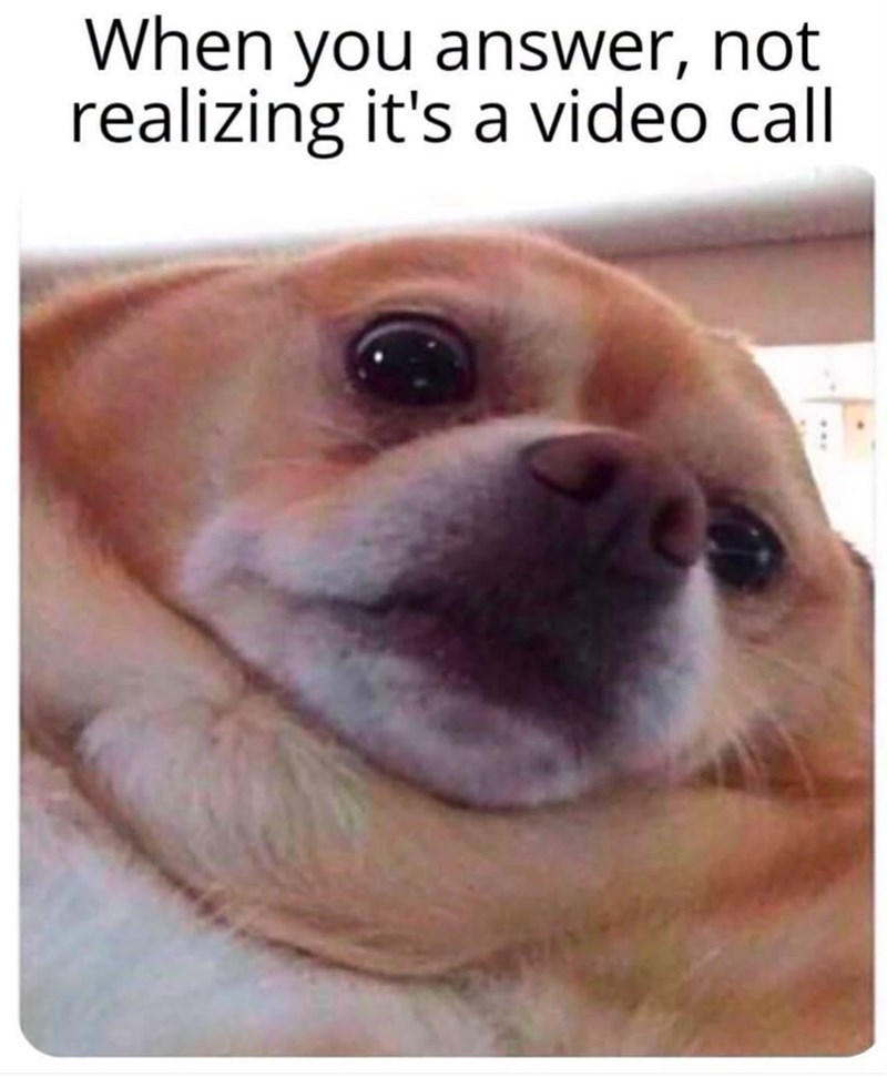 When you answer, not realizing it's a video call