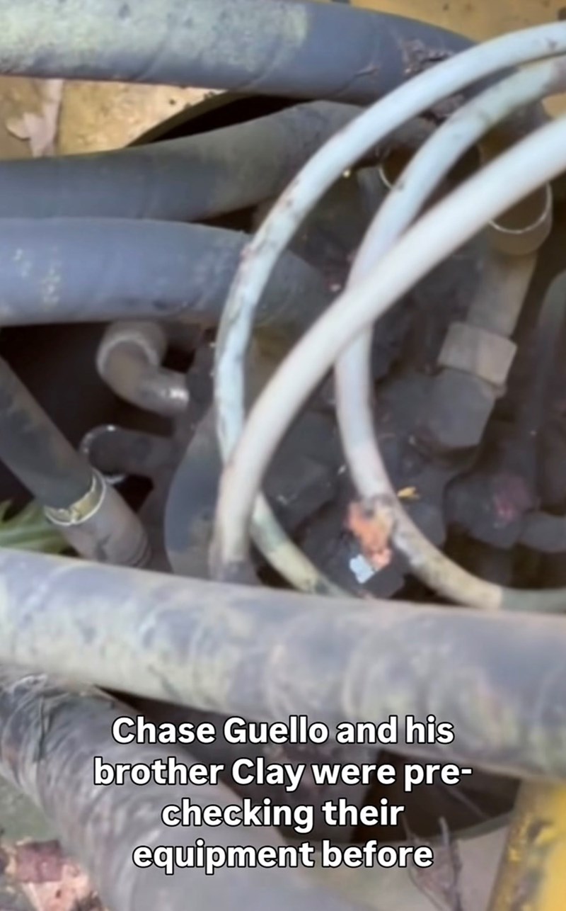 Chase Guello and his brother Clay were pre- checking their equipment before
