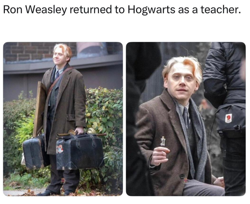 Ron Weasley returned to Hogwarts as a teacher. 2