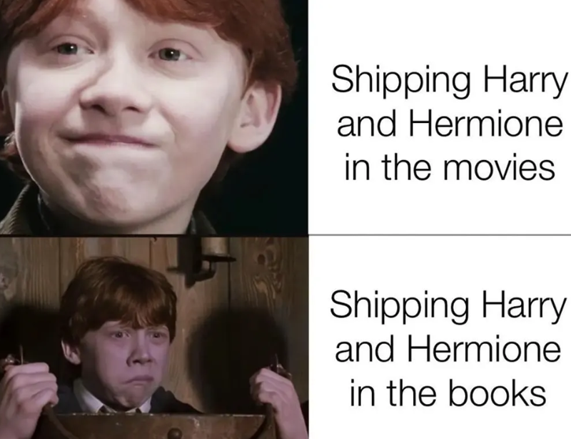 Shipping Harry and Hermione in the movies Shipping Harry and Hermione in the books