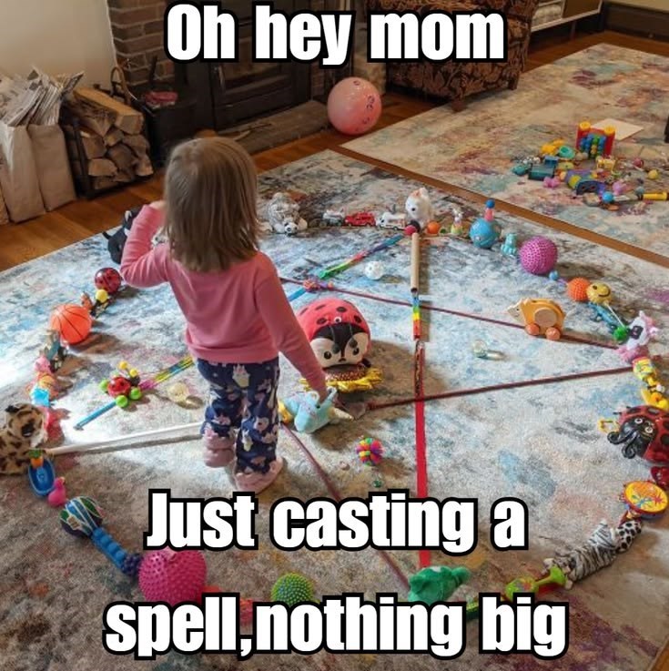 Oh hey mom Just casting a spell, nothing big