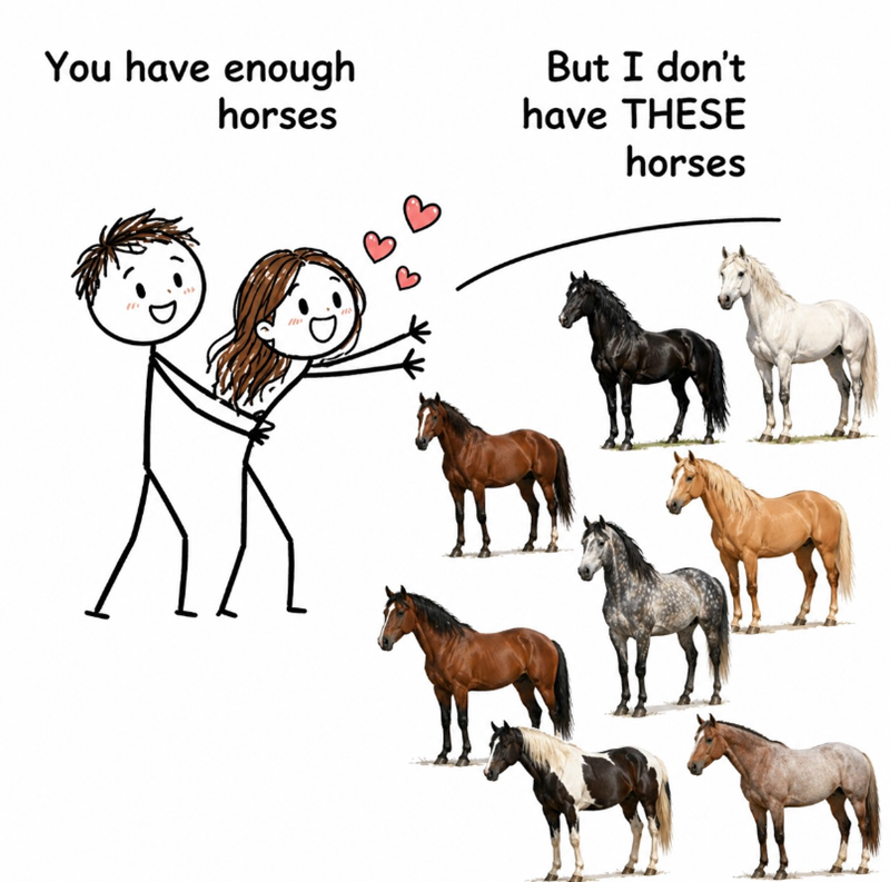 You have enough horses But I don't have THESE horses