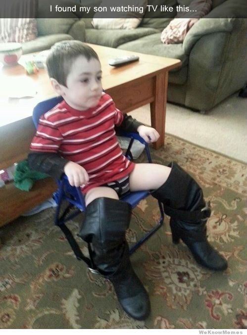 I found my son watching TV like this... WeKnowMemes