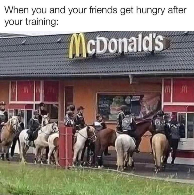 When you and your friends get hungry after your training: McDonald's