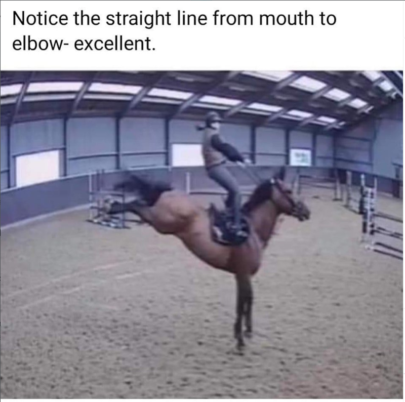 Notice the straight line from mouth to elbow- excellent.