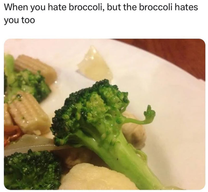 When you hate broccoli, but the broccoli hates you too
