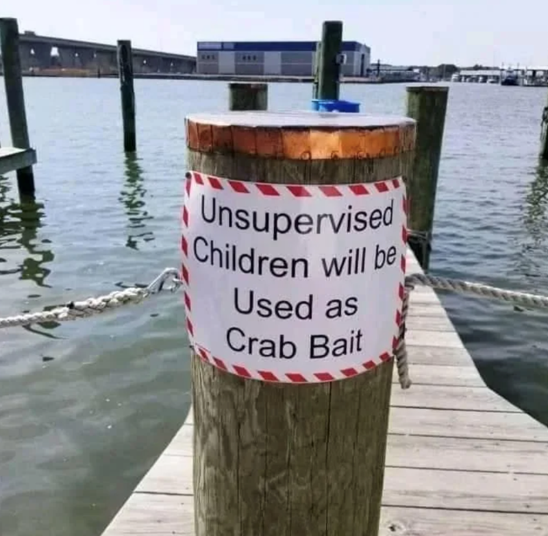 www Unsupervised Children will be Used as Crab Bait