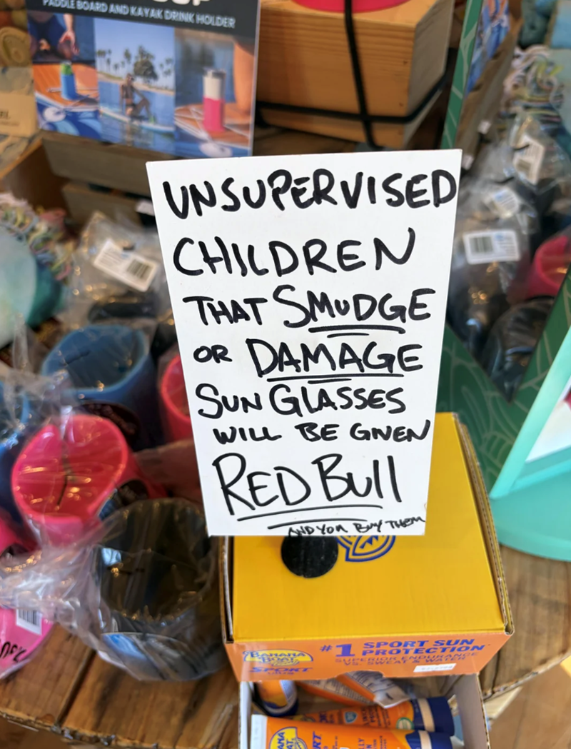 PABBLE BOARD AND KAYAK DRINK HOLDER 9F UNSUPERVISED CHILDREN THAT SMUDGE OR DAMAGE SUN GLASSES WILL BE GIVEN RED Bull AND YOU BUY THEM SUN #1