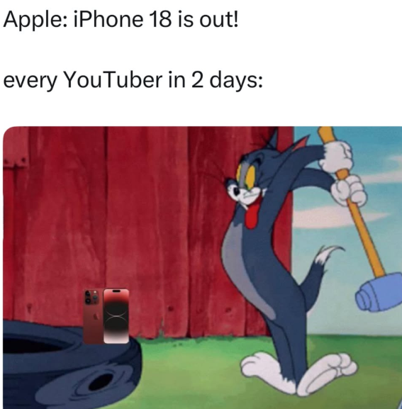 Apple: iPhone 18 is out! every YouTuber in 2 days: