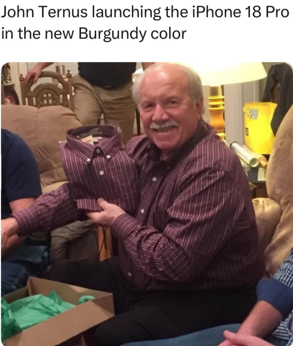 John Ternus launching the iPhone 18 Pro in the new Burgundy color