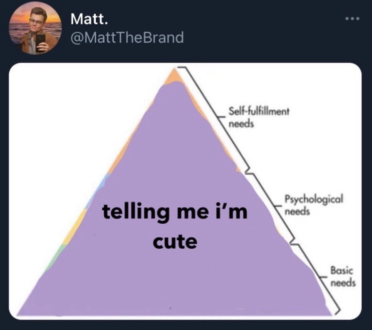 Matt. @MattTheBrand Self-fulfillment needs Psychological telling me i'm cute needs Basic needs