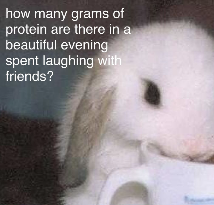 how many grams of protein are there in a beautiful evening spent laughing with friends?