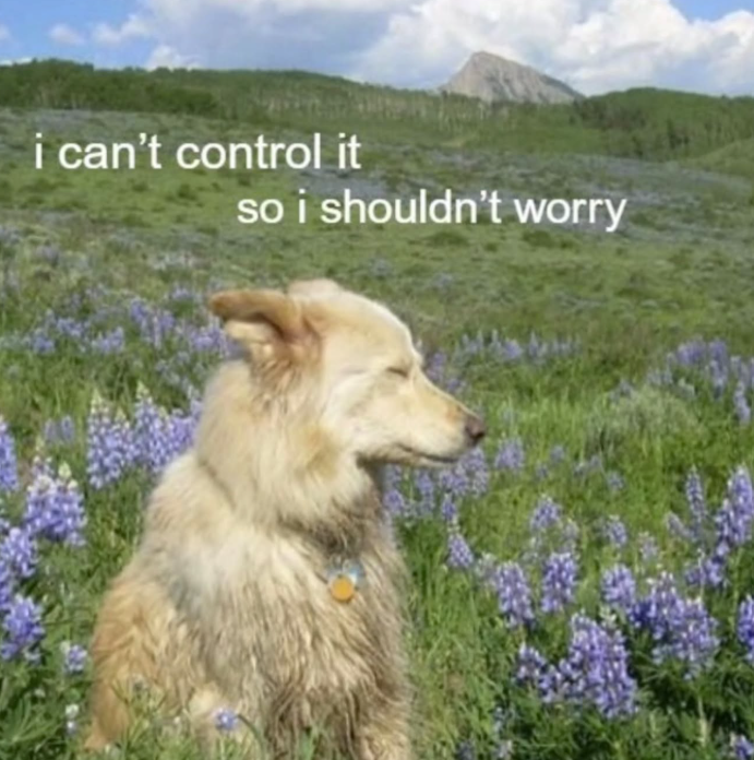 i can't control it so i shouldn't worry