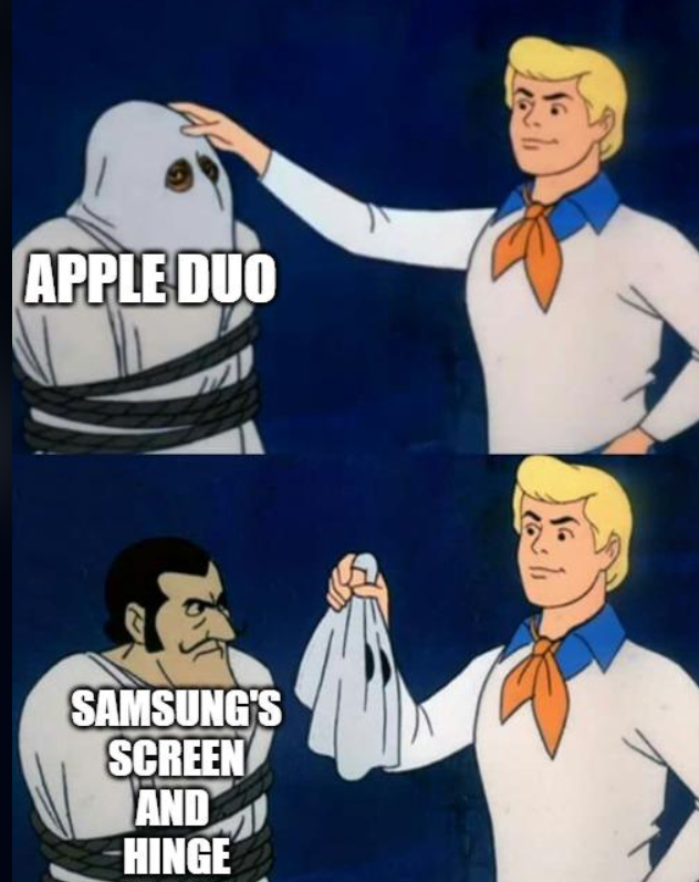 SAMSUNG'S SCREEN AND HINGE APPLE DUO ད "