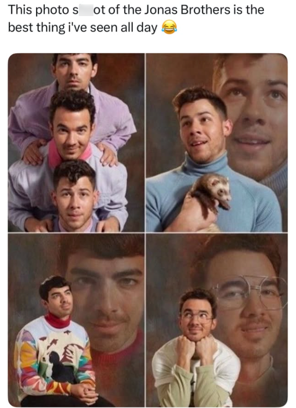 This photo sot of the Jonas Brothers is the best thing i've seen all day