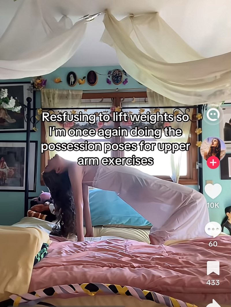 Resfusing to lift weights so I'm once again doing the possession poses for upper arm exercises + 10K 60 433