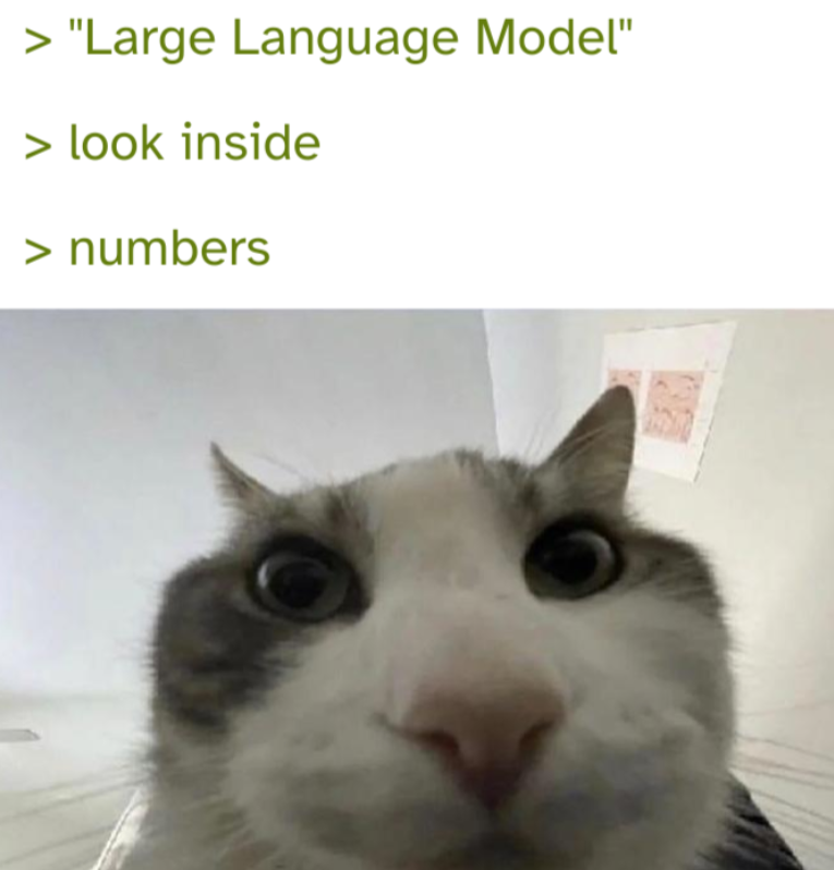 > "Large Language Model" > look inside > numbers