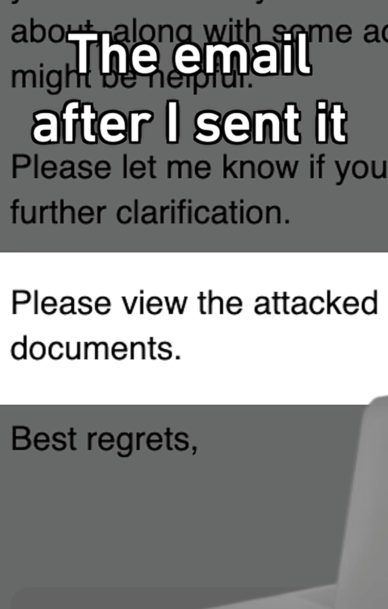 about along with some ad The email might be herplur. after I sent it Please let me know if you further clarification. Please view the attacked documents. Best regrets,