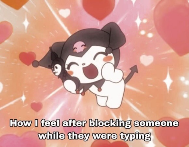 How I feel after blocking someone while they were typing